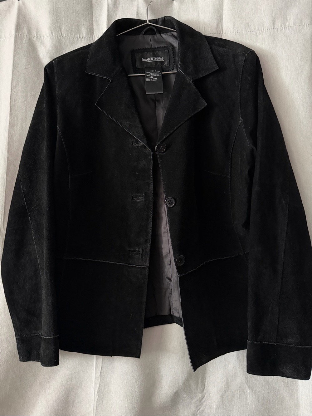 Brandon Thomas Black Suede Jacket Y2K 90’s Leather